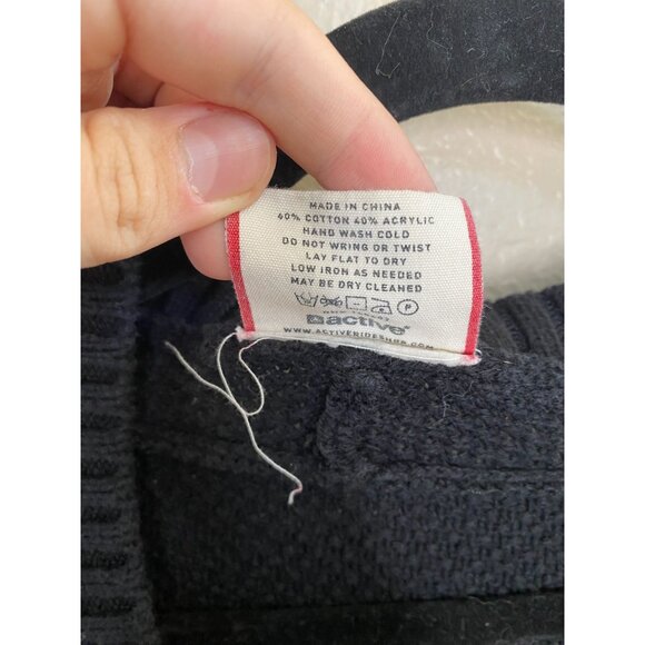 Active Womens Open Front Cardigan Sweater Small Black Cotton/Acrylic Blend‎ - Picture 4 of 6